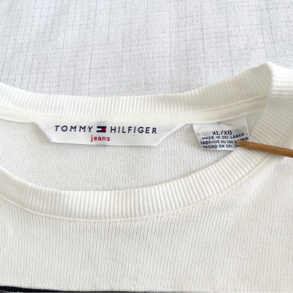Kate Middleton style, Tommy Hilfiger Striped White & Black, Long Sleeve Size XL - Picture 4 of 9